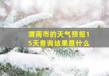 渭南市的天气预报15天查询结果是什么