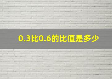 0.3比0.6的比值是多少