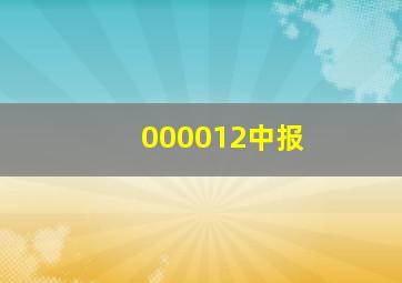 000012中报