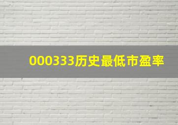 000333历史最低市盈率