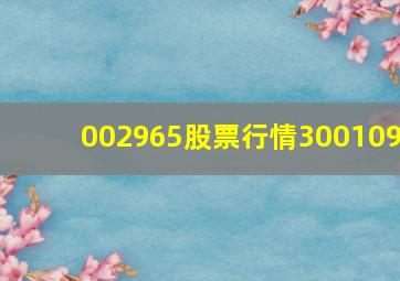 002965股票行情300109