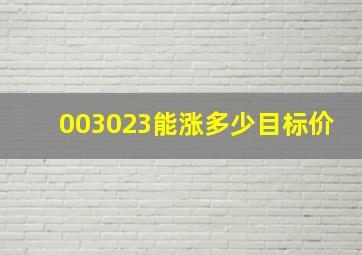 003023能涨多少目标价