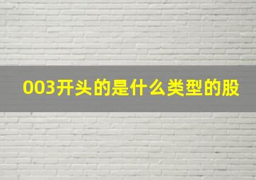 003开头的是什么类型的股