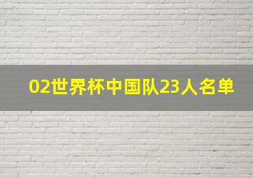 02世界杯中国队23人名单