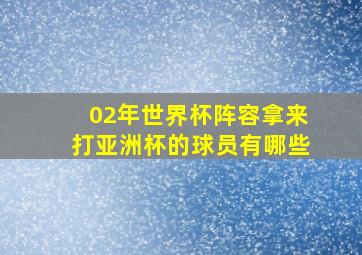 02年世界杯阵容拿来打亚洲杯的球员有哪些