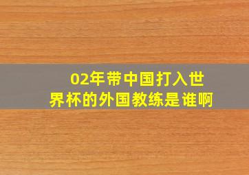 02年带中国打入世界杯的外国教练是谁啊