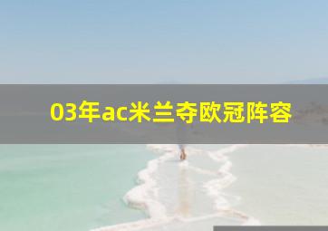 03年ac米兰夺欧冠阵容