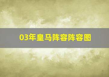 03年皇马阵容阵容图