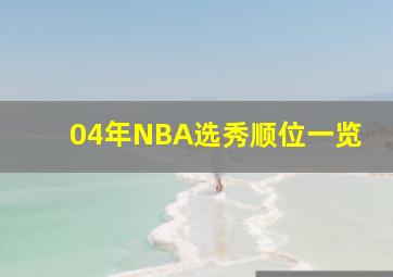 04年NBA选秀顺位一览