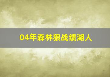 04年森林狼战绩湖人