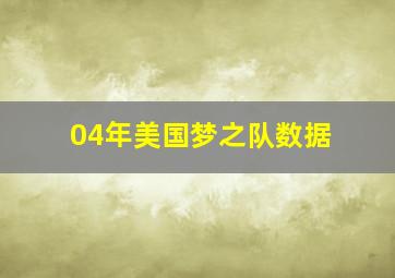 04年美国梦之队数据