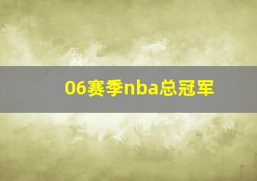 06赛季nba总冠军