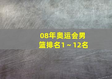 08年奥运会男篮排名1～12名