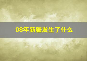 08年新疆发生了什么