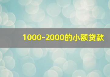 1000-2000的小额贷款