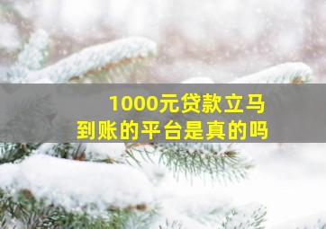 1000元贷款立马到账的平台是真的吗