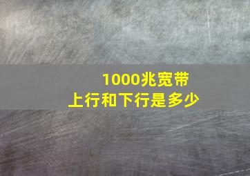 1000兆宽带上行和下行是多少