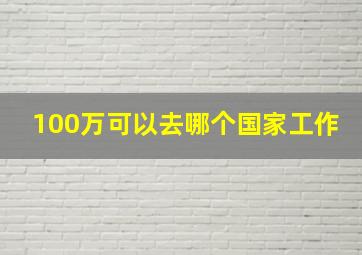 100万可以去哪个国家工作