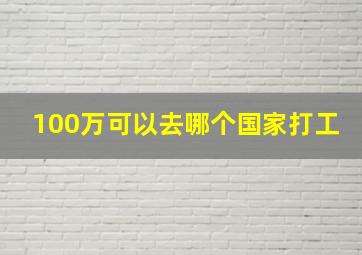 100万可以去哪个国家打工