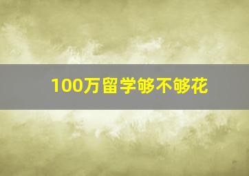 100万留学够不够花