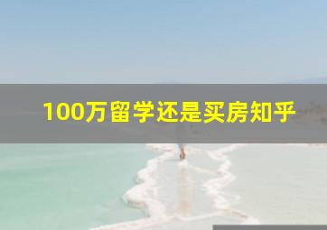 100万留学还是买房知乎