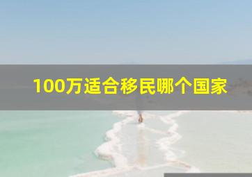 100万适合移民哪个国家