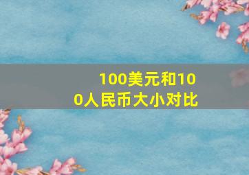 100美元和100人民币大小对比