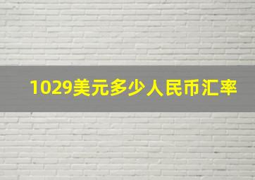 1029美元多少人民币汇率