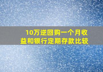 10万逆回购一个月收益和银行定期存款比较