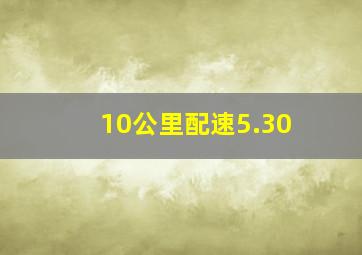 10公里配速5.30