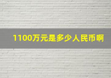 1100万元是多少人民币啊