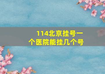 114北京挂号一个医院能挂几个号