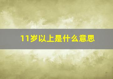 11岁以上是什么意思