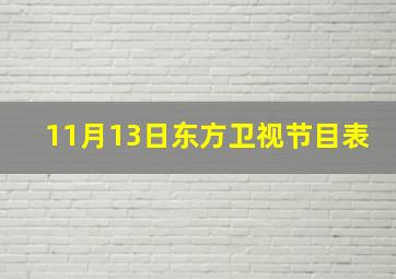 11月13日东方卫视节目表