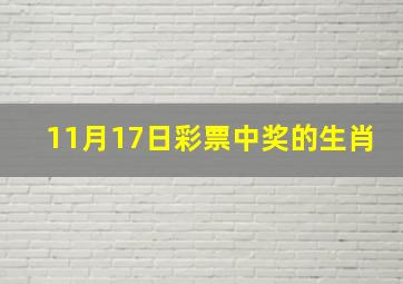 11月17日彩票中奖的生肖