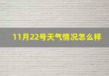 11月22号天气情况怎么样