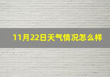 11月22日天气情况怎么样