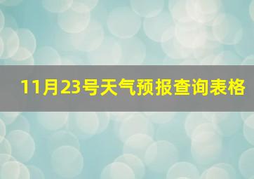 11月23号天气预报查询表格