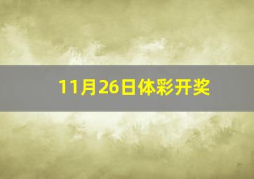 11月26日体彩开奖