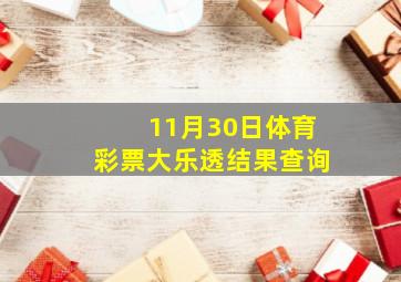 11月30日体育彩票大乐透结果查询