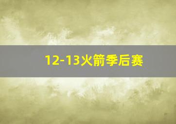 12-13火箭季后赛