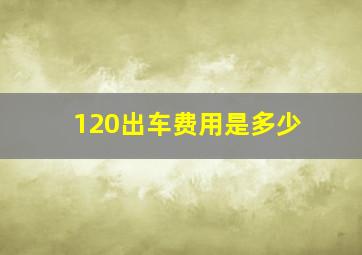 120出车费用是多少