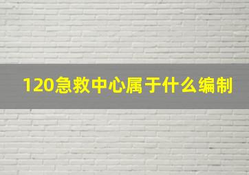 120急救中心属于什么编制