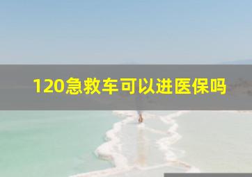 120急救车可以进医保吗