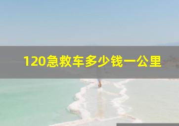 120急救车多少钱一公里