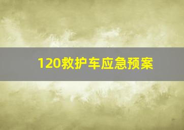 120救护车应急预案