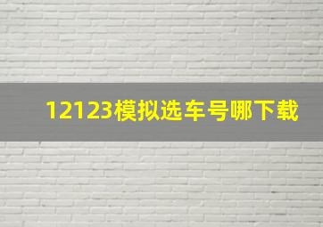 12123模拟选车号哪下载