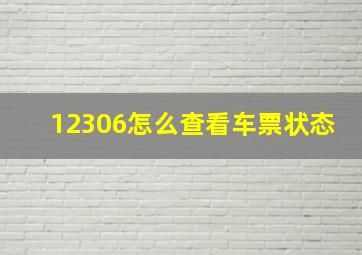 12306怎么查看车票状态