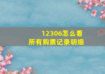 12306怎么看所有购票记录明细