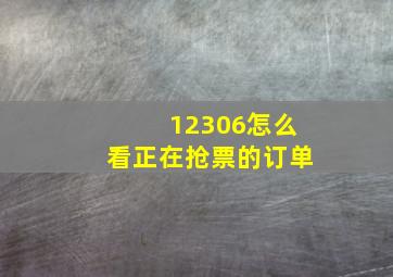 12306怎么看正在抢票的订单